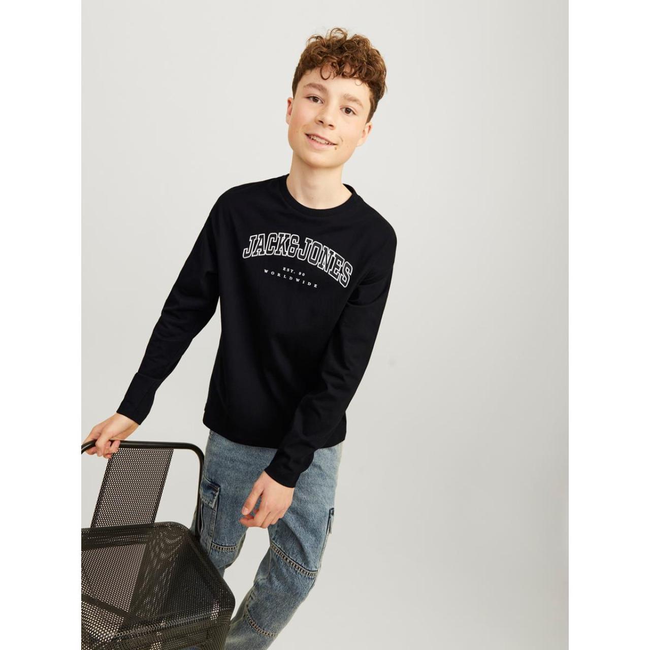 Μπλούζα μακό αγόρι JACK & JONES-12258928-Black φωτογραφία