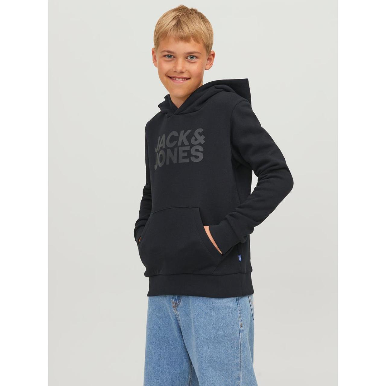 Μπλούζα φούτερ hoodie αγόρι JACK & JONES-12152841-Black Large φωτογραφία