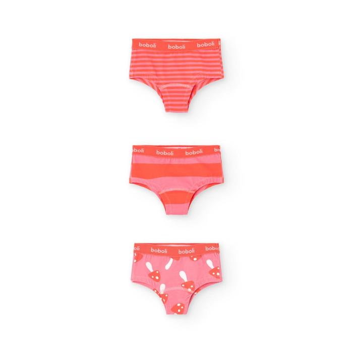 Εσώρουχα βρακάκια 3 pack κορίτσι Boboli-922069-9669-Pink