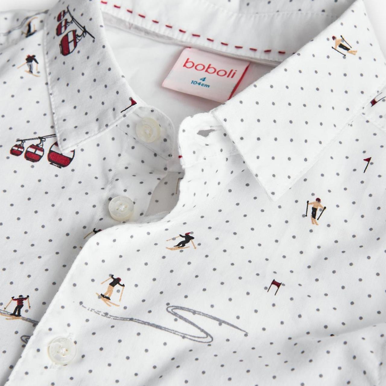 Πουκάμισο υφασμάτινο αγόρι Boboli-732305-9705-White φωτογραφία