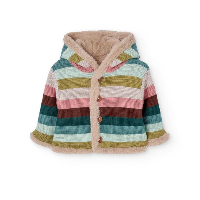Ζακέτα μπεμπέ διπλής όψης unisex Boboli-142030-7441-Multicolor