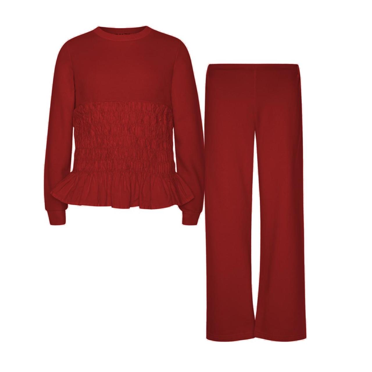 TWO IN A CASTLE Σετ φούτερ κορίτσι two in a castle-T6724-Red