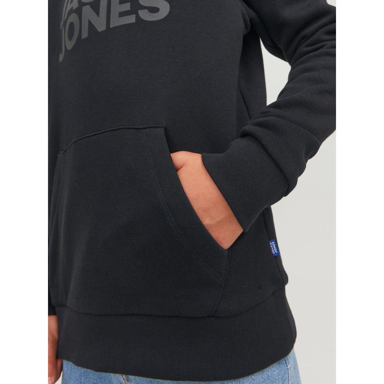 Μπλούζα φούτερ hoodie αγόρι JACK & JONES-12152841-Black Large φωτογραφία