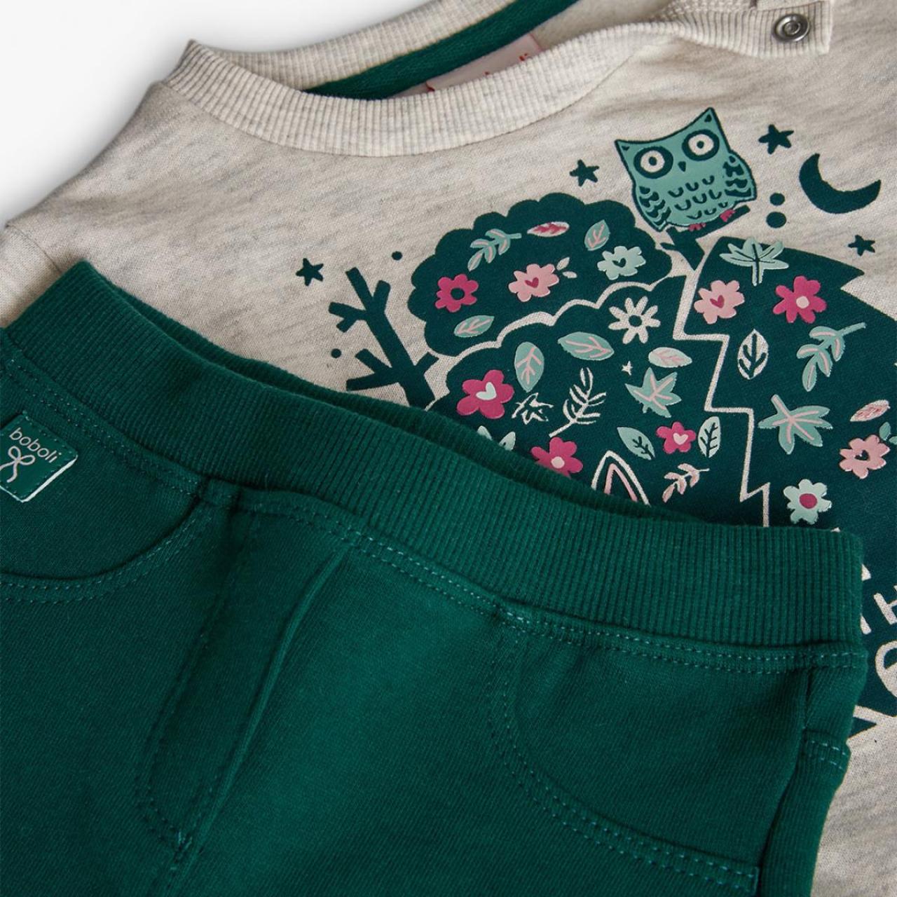 Σετ φόρμα φούτερ κορίτσι Boboli-232108-7402-Beige φωτογραφία