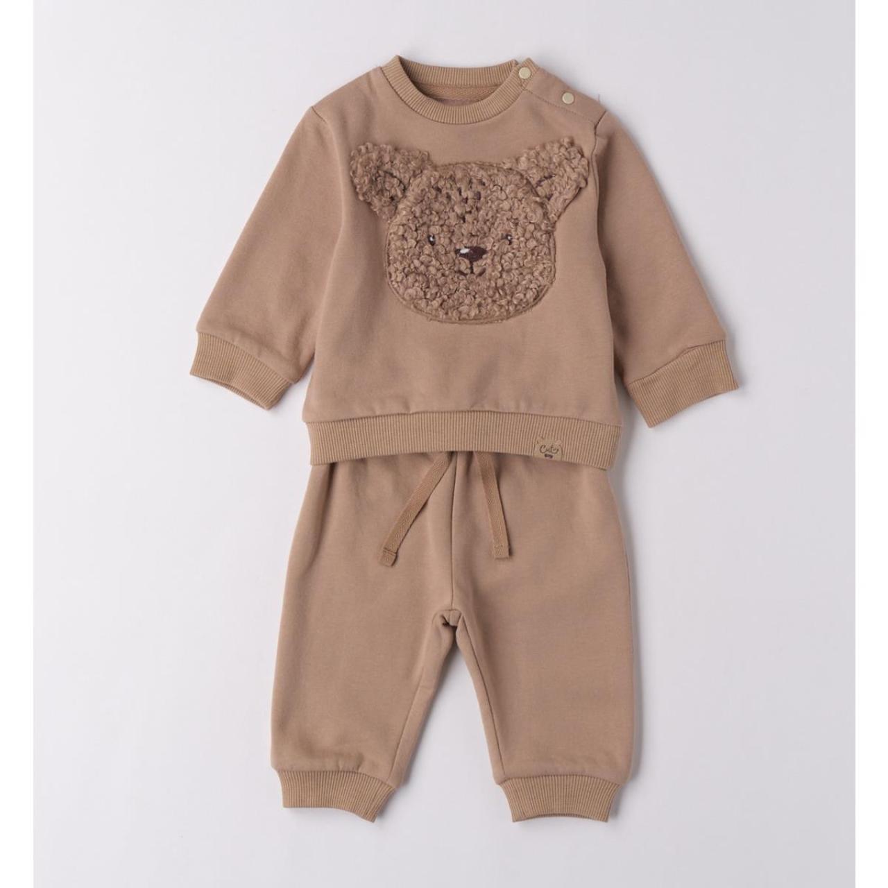 I DO Σετ φόρμα φούτερ μπεμπέ αγόρι I DO-4.F014-0928-Beige