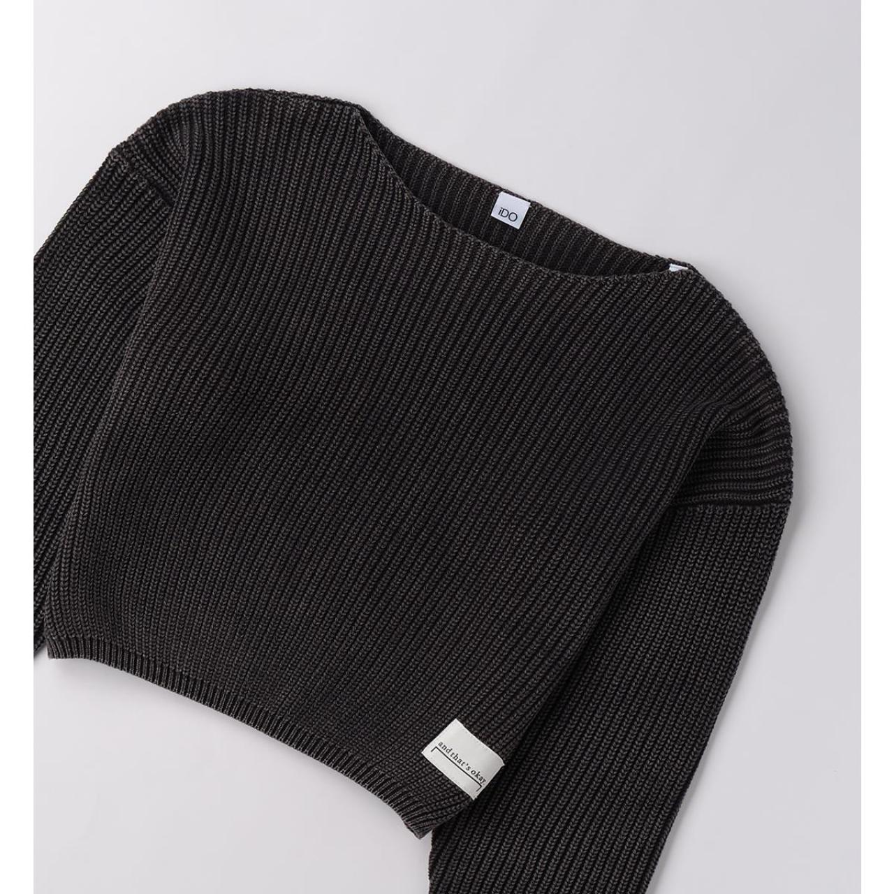 Μπλούζα crop πλεκτή κορίτσι I DO-4.F485-0658-Black