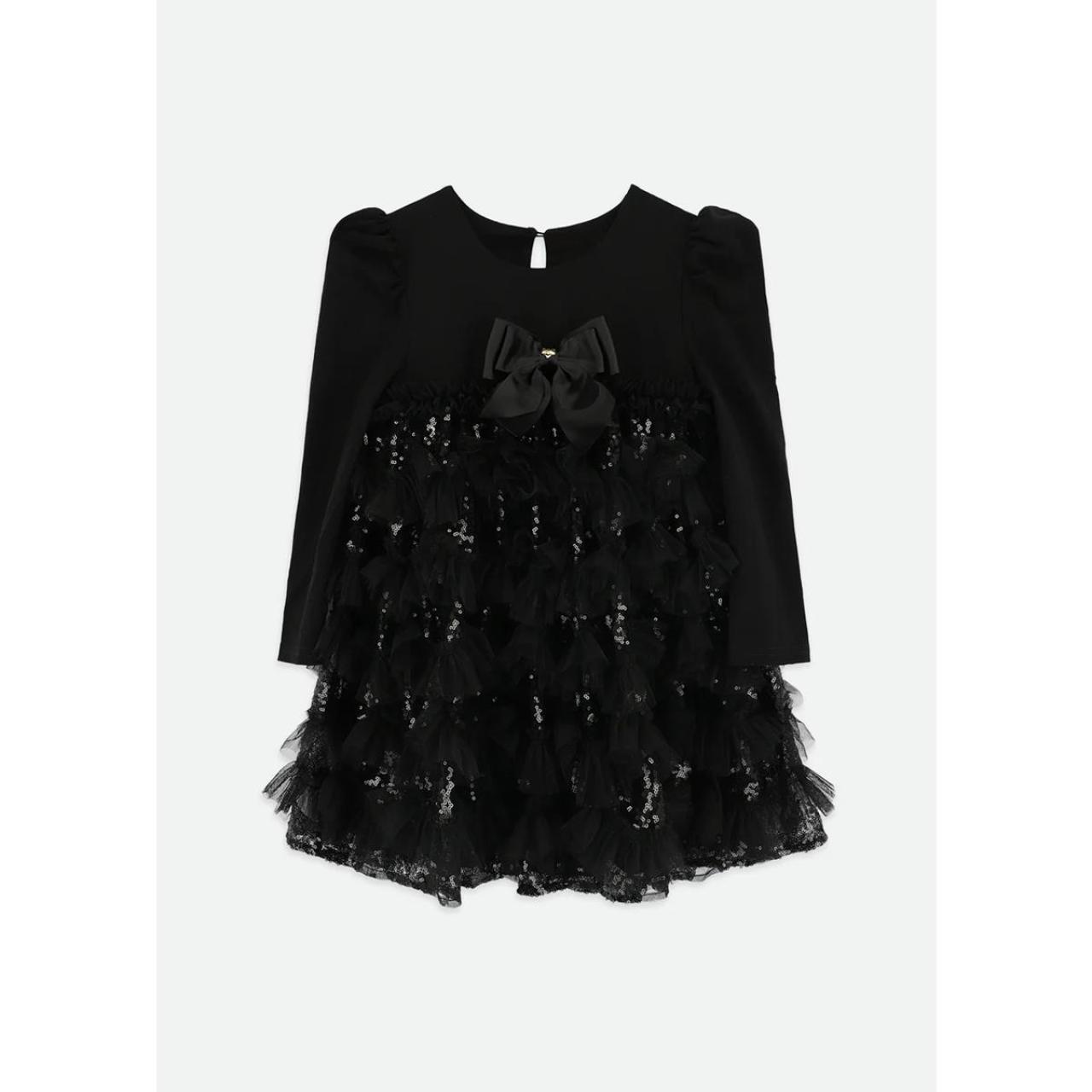 Φόρεμα τούλι κορίτσι Angel's Face-Lively Sequin Tulle Dress-Black φωτογραφία