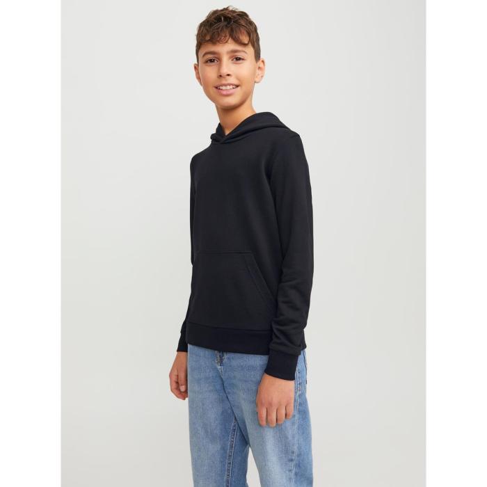 Μπλούζα φούτερ hoodie αγόρι JACK & JONES-12250531-Black