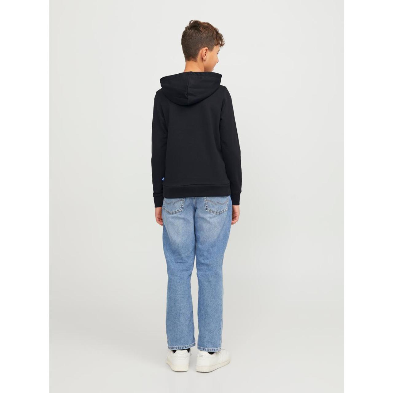 Μπλούζα φούτερ hoodie αγόρι JACK & JONES-12250531-Black