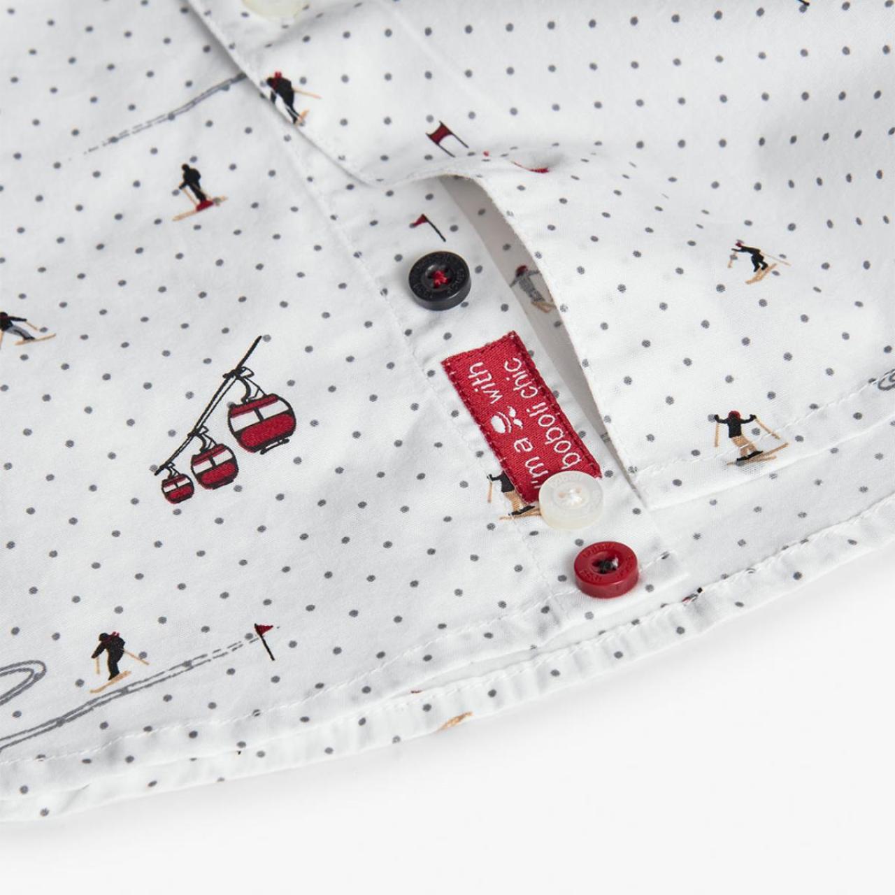 Πουκάμισο υφασμάτινο αγόρι Boboli-732305-9705-White φωτογραφία