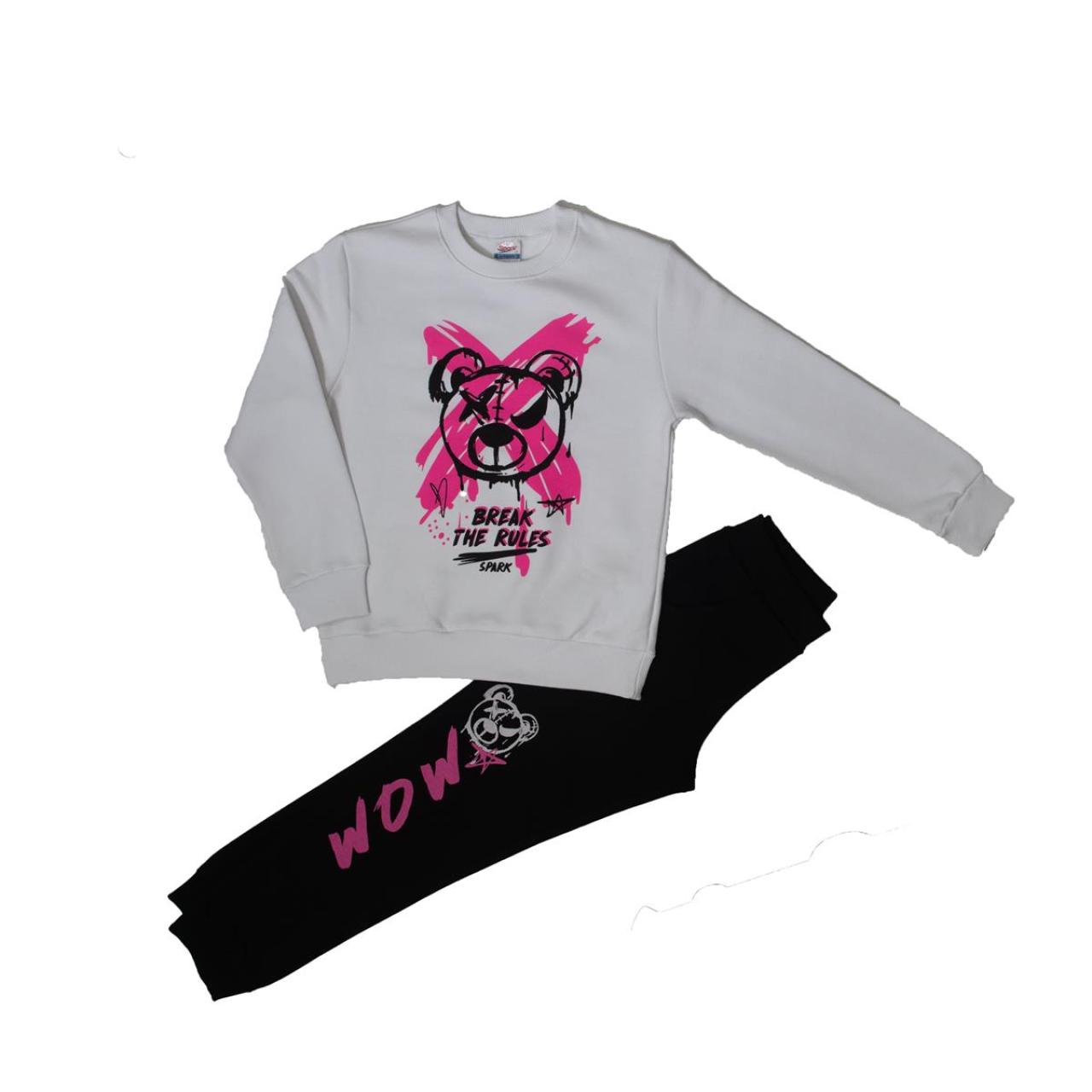 SPARK Σετ φόρμα φούτερ κορίτσι Spark-4425-White