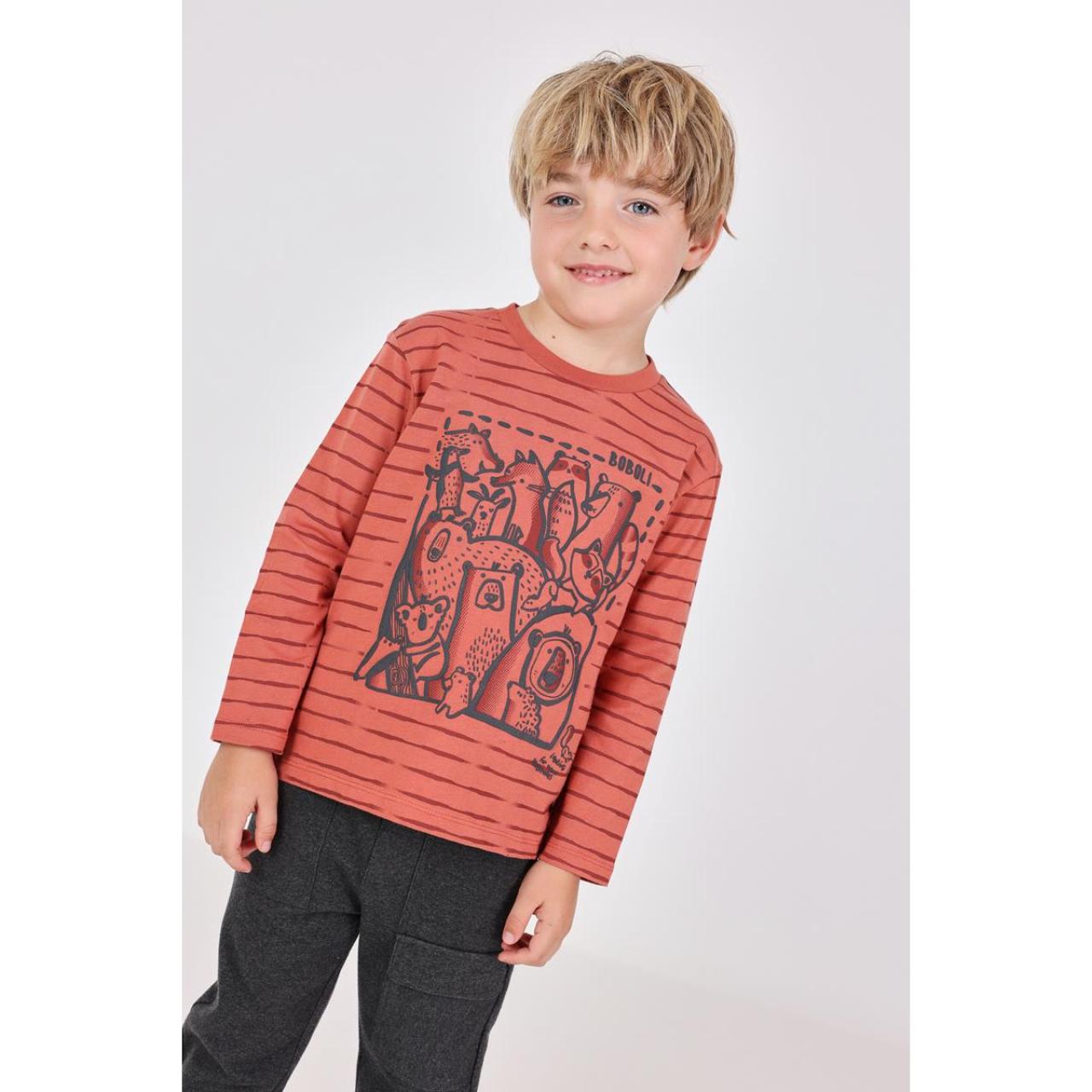 Μπλούζα μακό αγόρι Boboli-312130-5169-Orange φωτογραφία