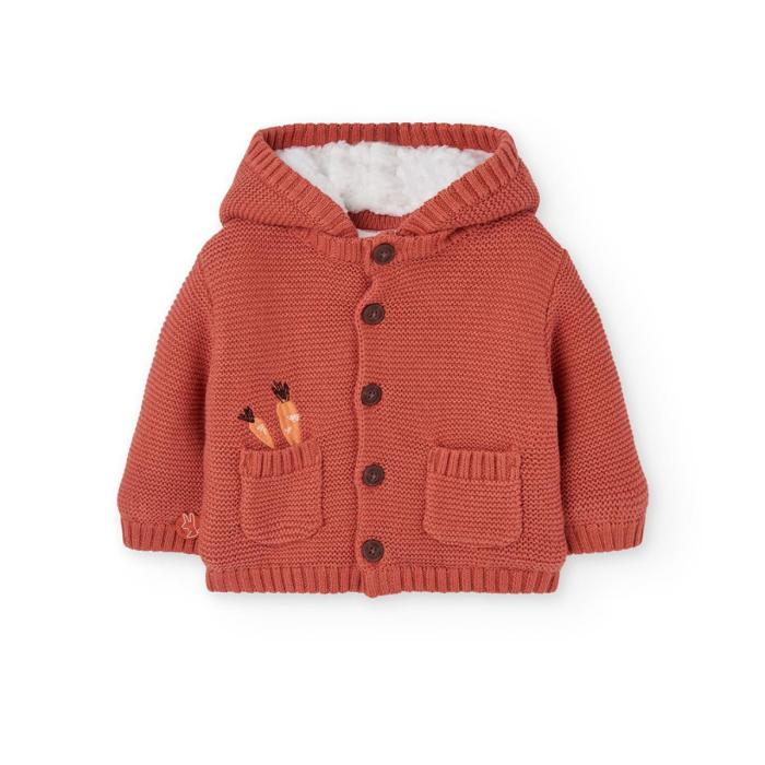 Ζακέτα μπεμπέ πλεκτή unisex Boboli-102104-5169-Orange