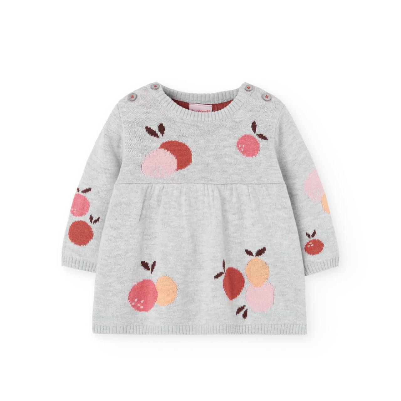 Φόρεμα μπεμπέ πλεκτό κορίτσι Boboli-102036-7359-Grey