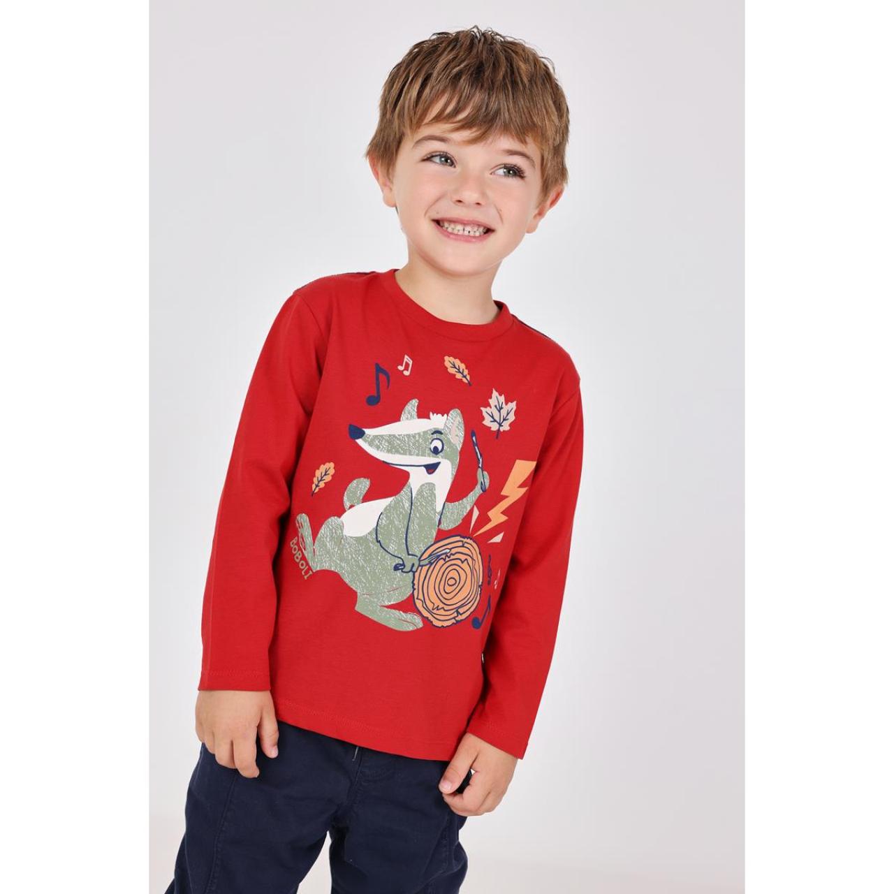 Μπλούζα μακό αγόρι Boboli-392082-3945-Red