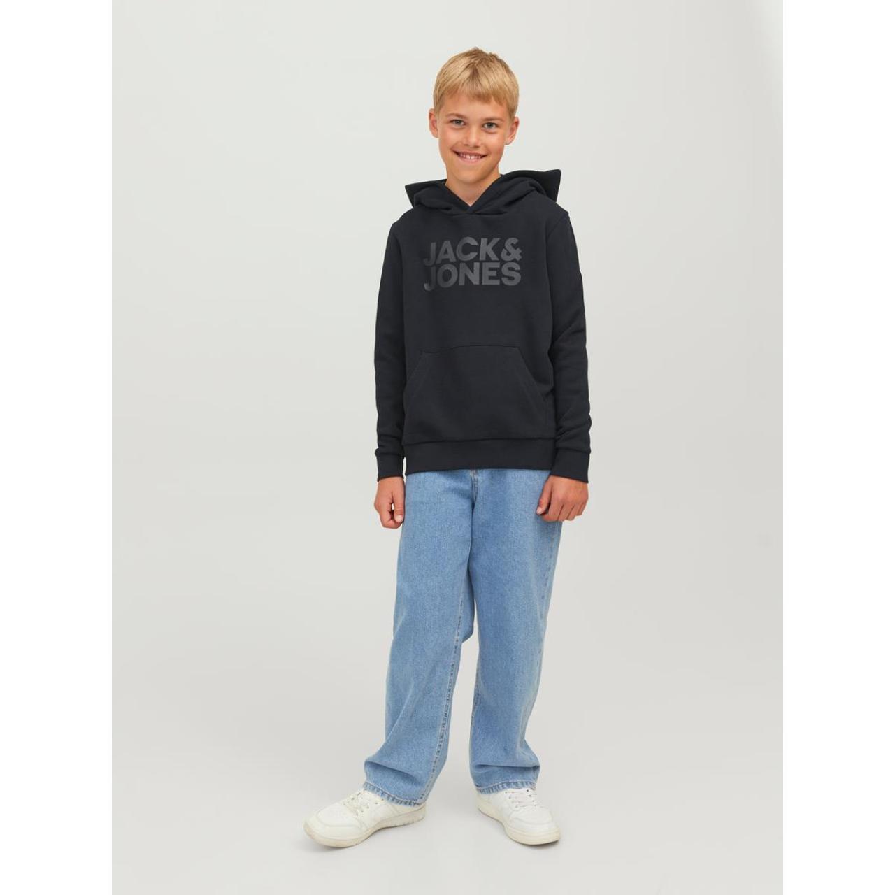 Μπλούζα φούτερ hoodie αγόρι JACK & JONES-12152841-Black Large φωτογραφία