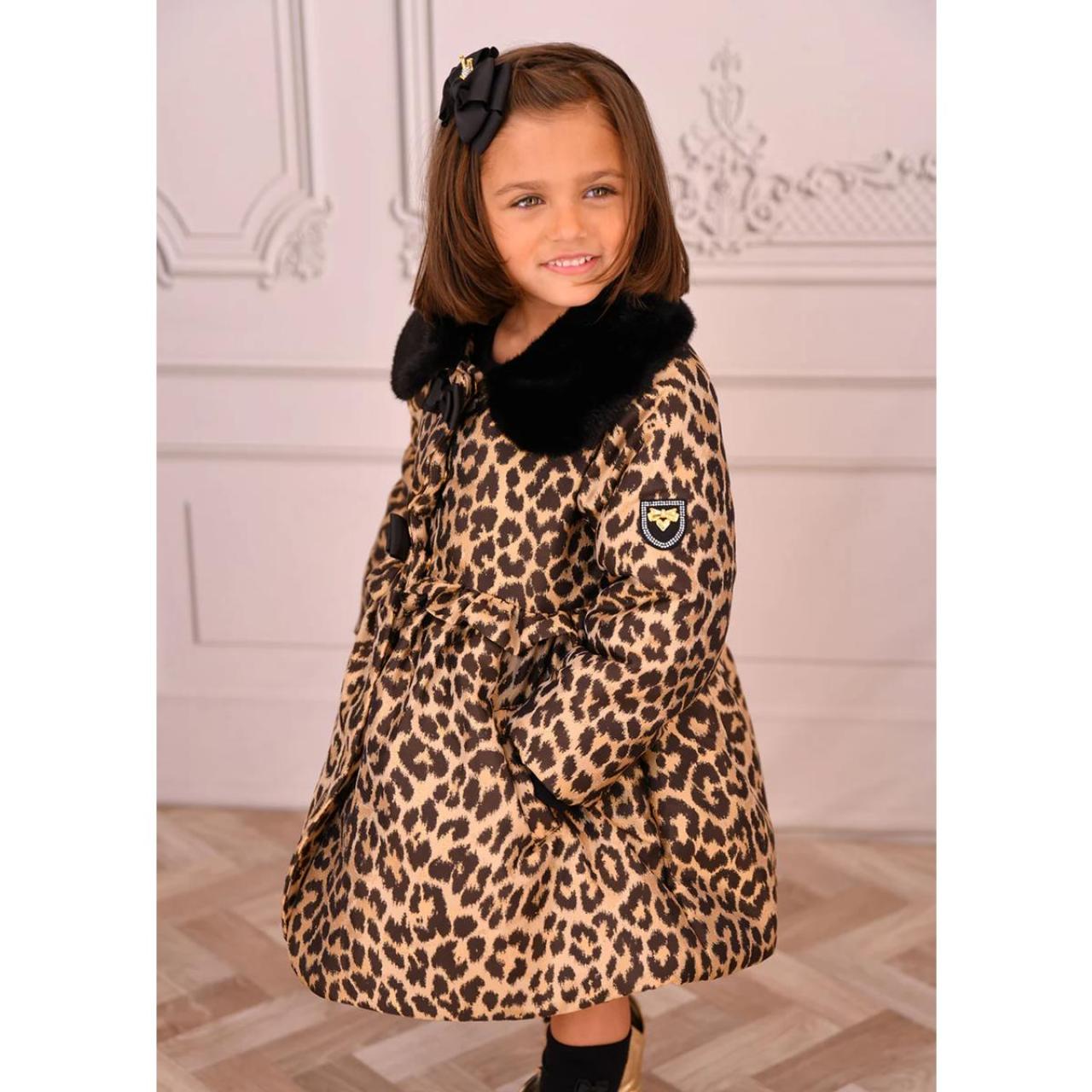 Παλτό μακρύ κορίτσι Angel's Face-Harmony Coat-Black Leapard φωτογραφία