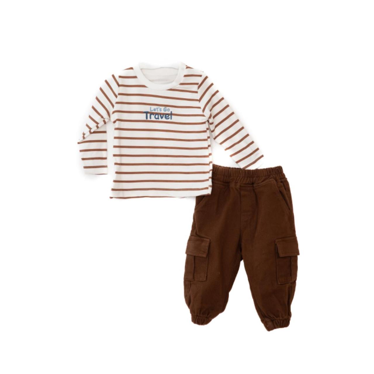 Σετ μπεμπέ 3 τεμ.αγόρι Restart-25/10506-Brown φωτογραφία