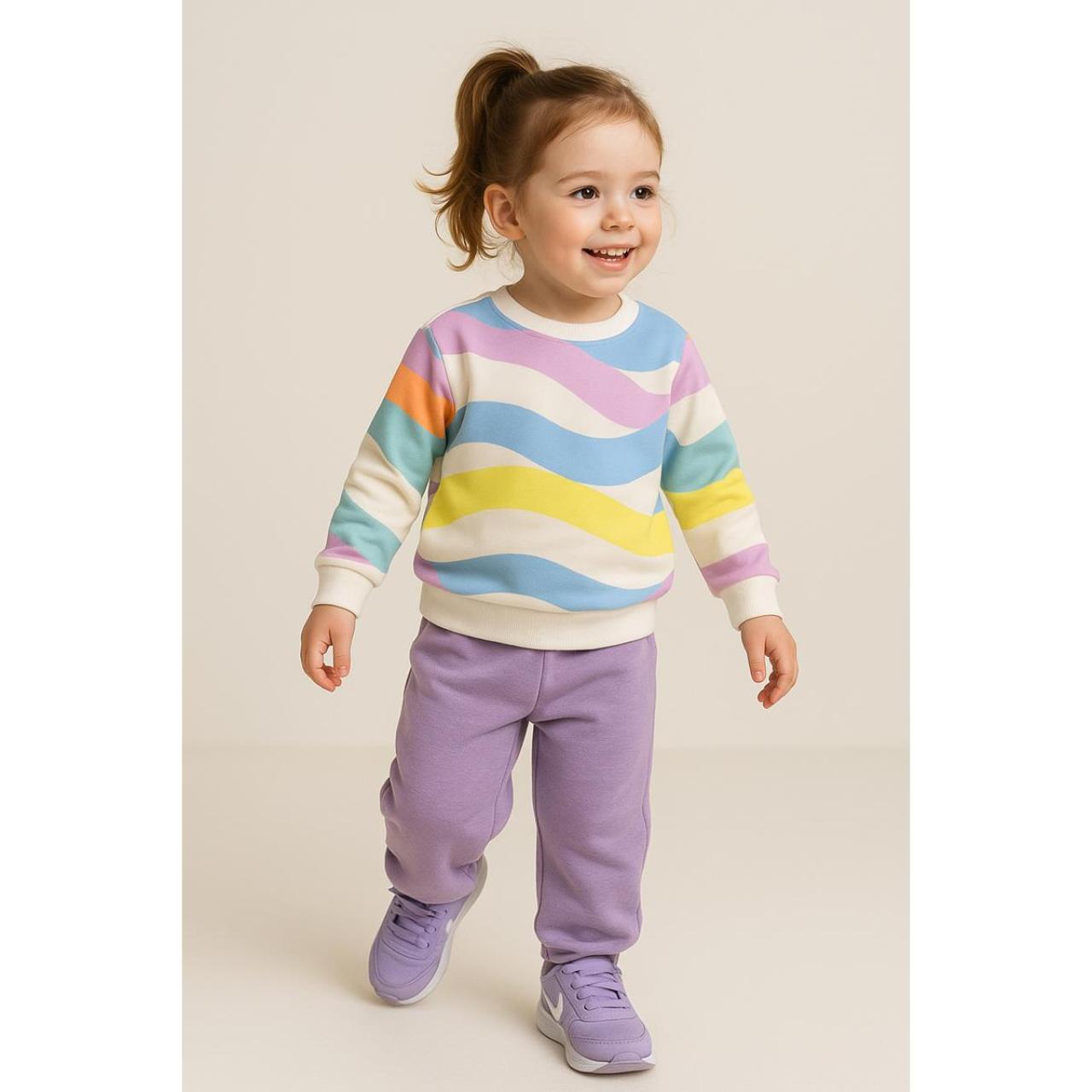 ACTION Σετ φόρμα φούτερ κορίτσι Action-12540029-Purple