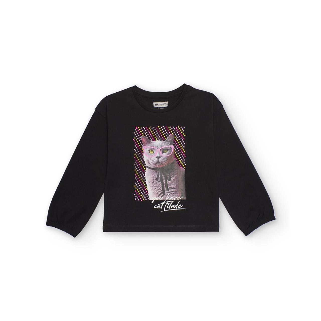 NATH Μπλούζα μακό κορίτσι Nath-KG09T305X1-Black