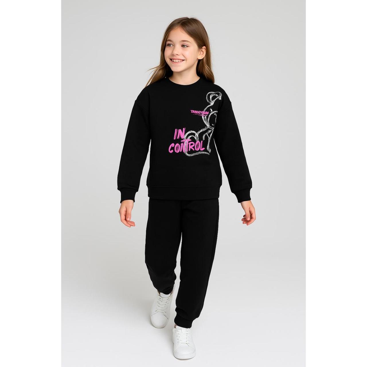 ACTION Σετ φόρμα φούτερ κορίτσι Action-12530064-Black