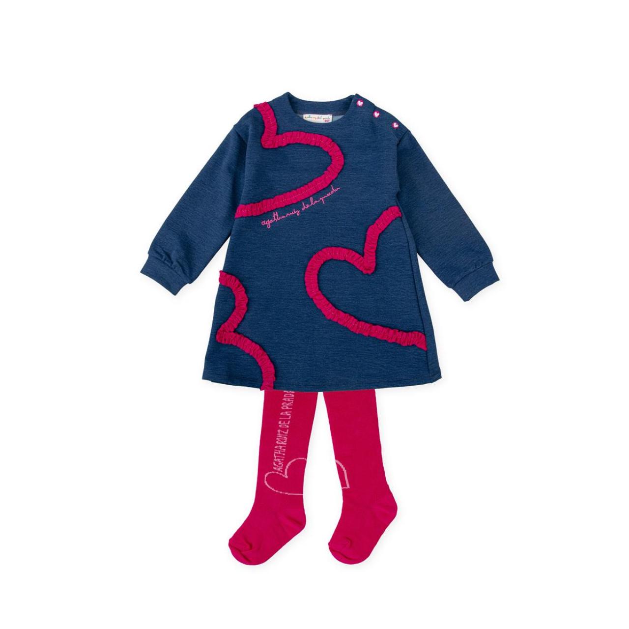 Φόρεμα φούτερ κορίτσι Agatha Ruiz De La Prada-8239W25-Indigo