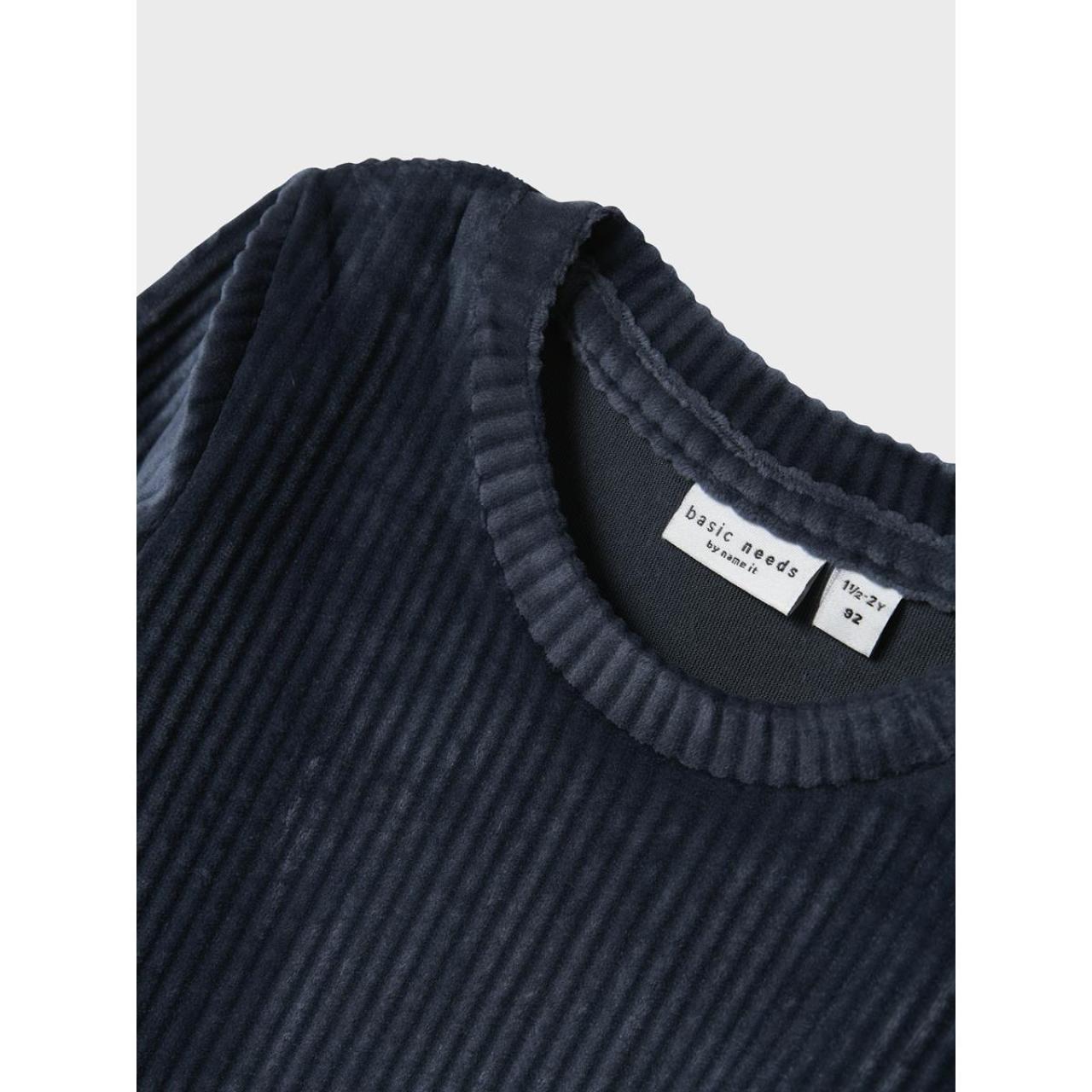 Φόρεμα βελουτέ κορίτσι name it-13235116-Navy Blazer