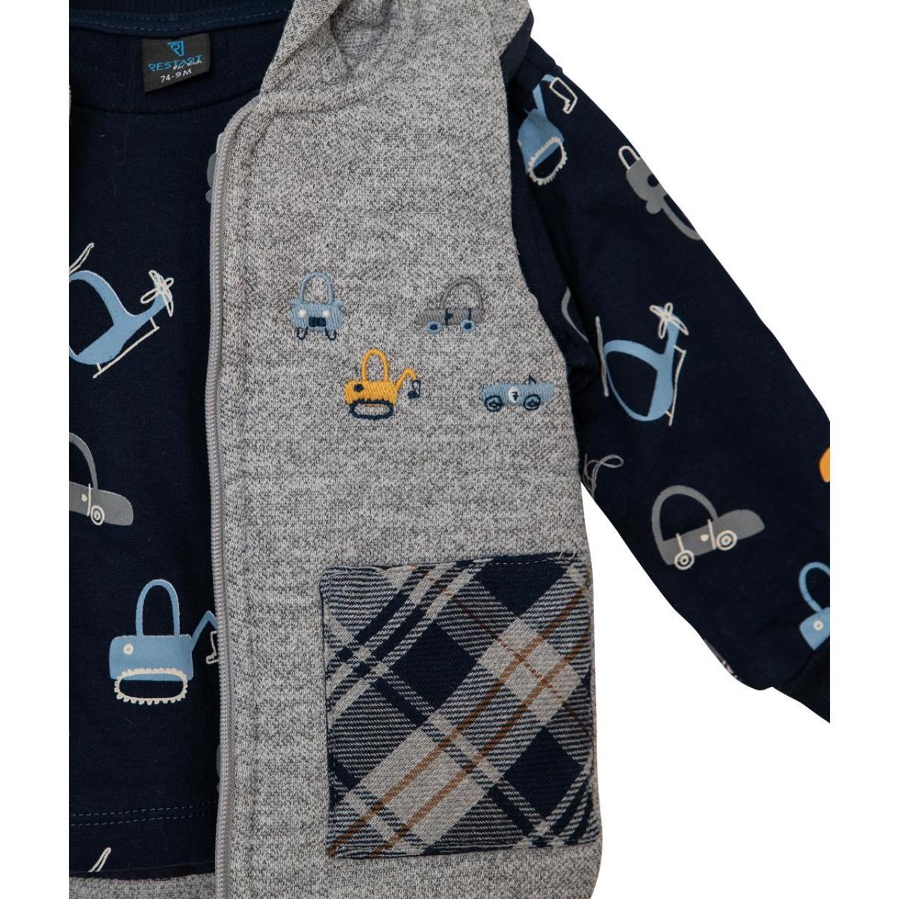 Σετ μπεμπέ 3 τεμ.αγόρι Restart-25/10531-Grey φωτογραφία