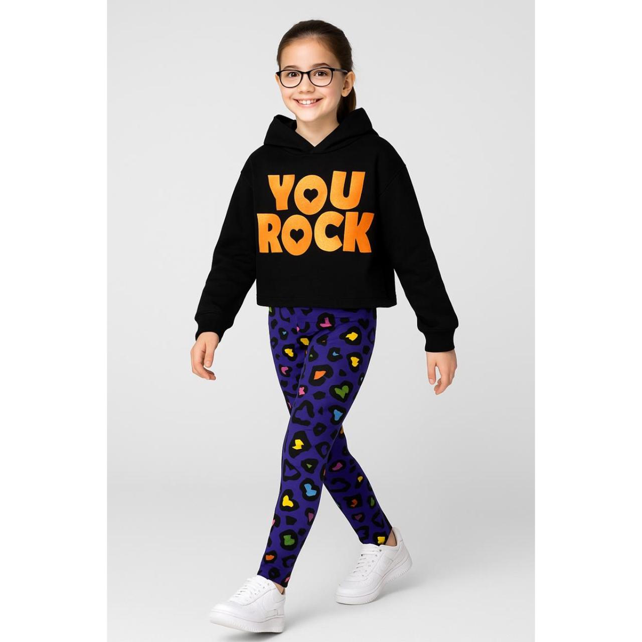 Σετ φόρμα φούτερ κορίτσι Action-12530011-Black