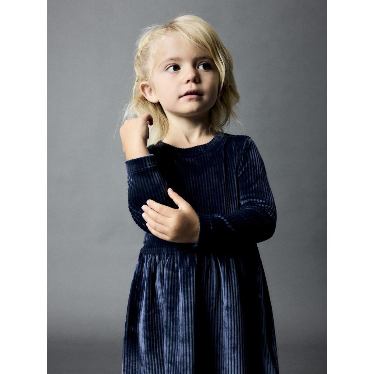 Φόρεμα βελουτέ κορίτσι name it-13235116-Navy Blazer