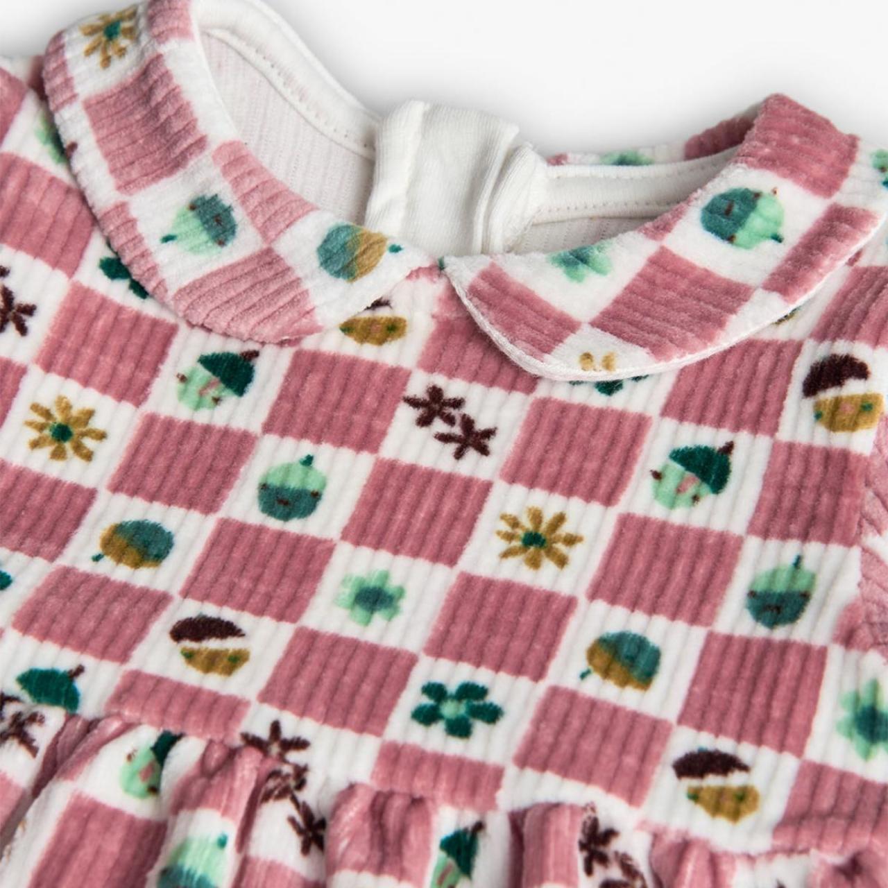 Φόρεμα μπεμπέ βελουτέ κορίτσι Boboli-142063-9696-Pink