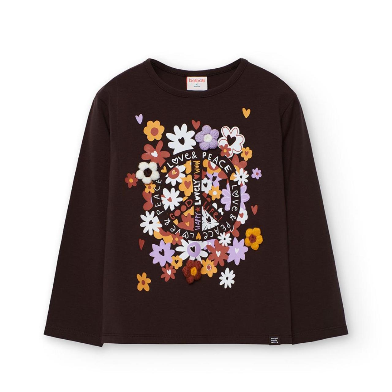 Μπλούζα μακό κορίτσι Boboli-442123-7445-Brown