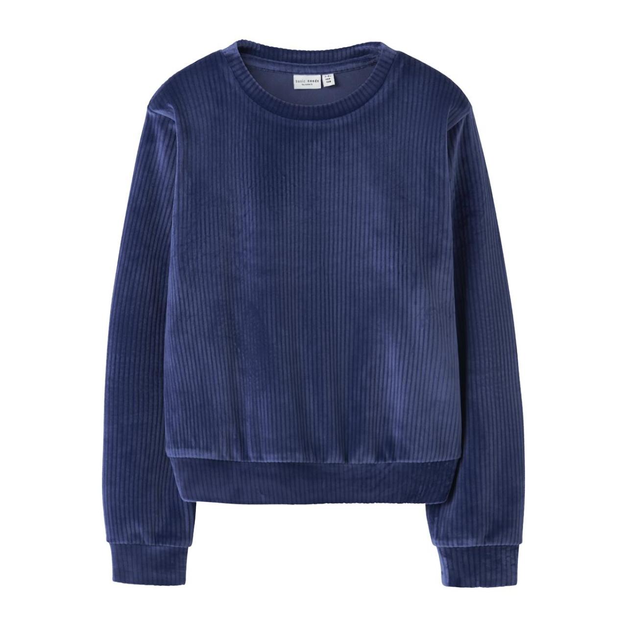 Μπλούζα βελουτέ κορίτσι name it-13235119-Beacon Blue