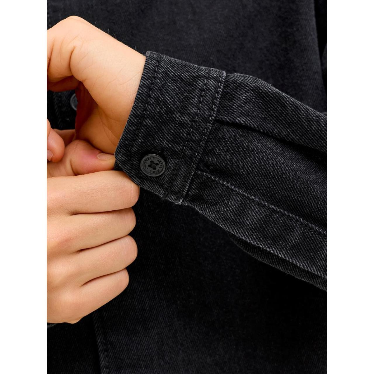 Πουκάμισο χοντρό αγόρι JACK & JONES-12286692-Black Denim φωτογραφία