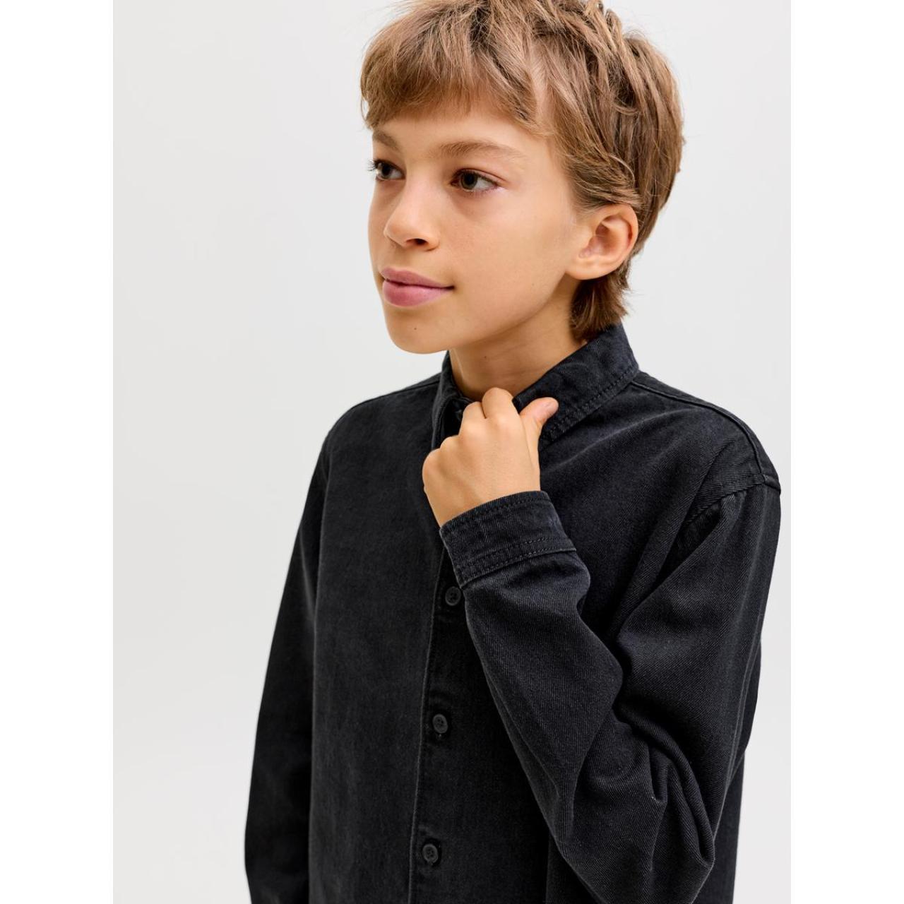 Πουκάμισο χοντρό αγόρι JACK & JONES-12286692-Black Denim φωτογραφία