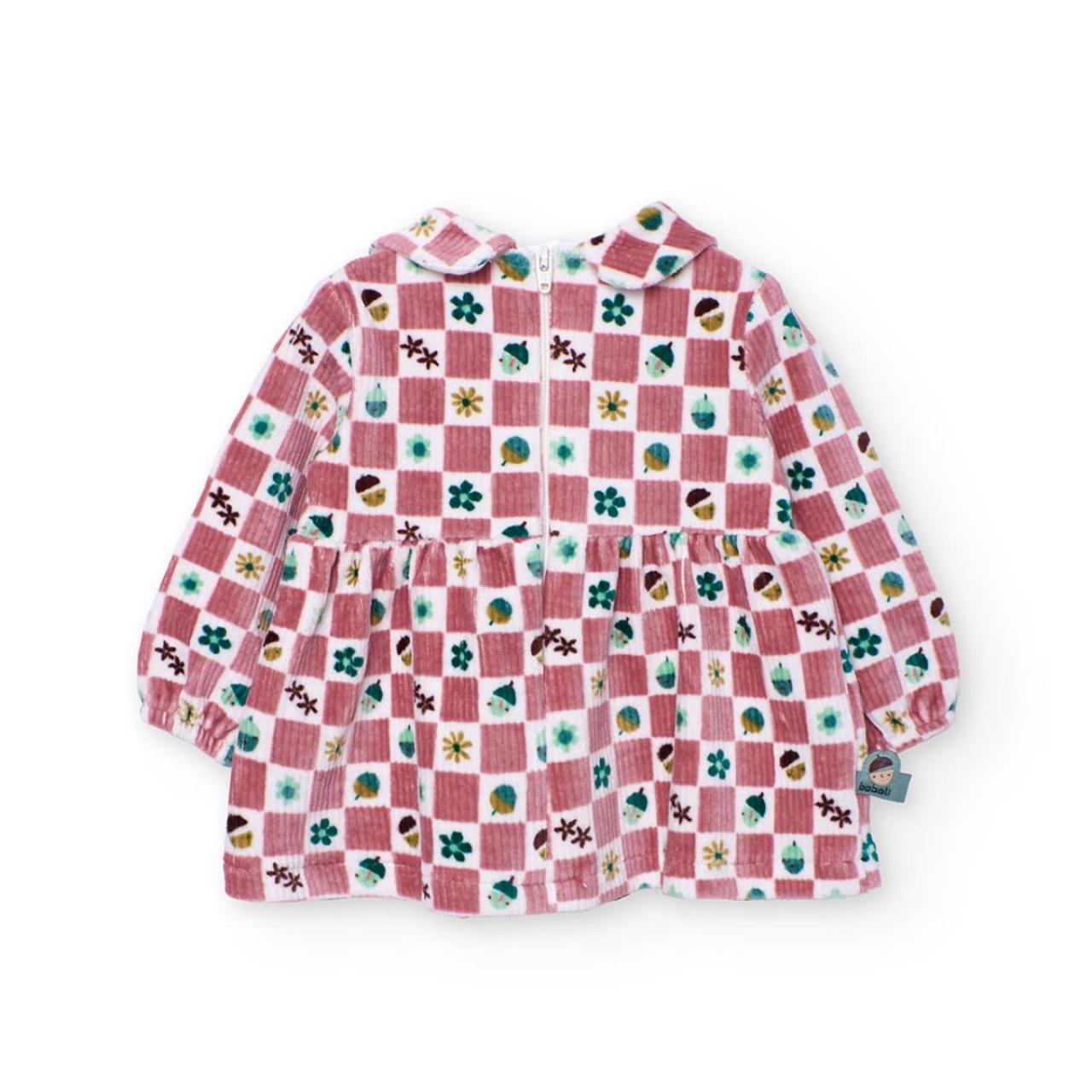 Φόρεμα μπεμπέ βελουτέ κορίτσι Boboli-142063-9696-Pink