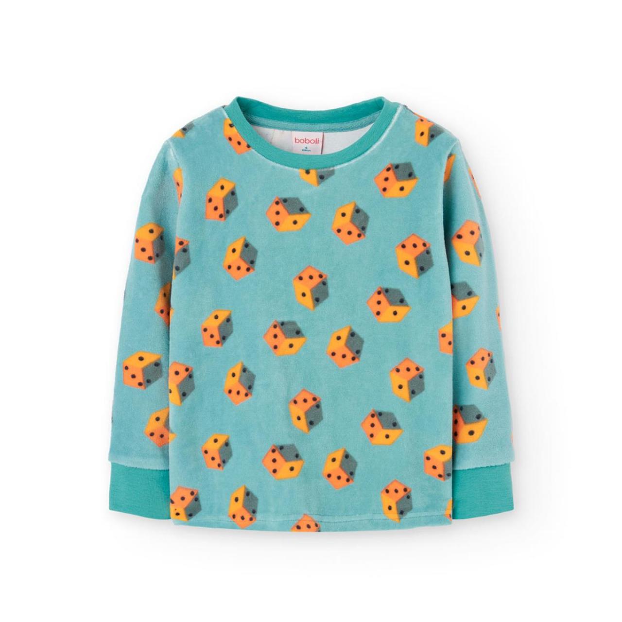 Πιτζάμα βελουτέ αγόρι Boboli-932048-9675-Green φωτογραφία