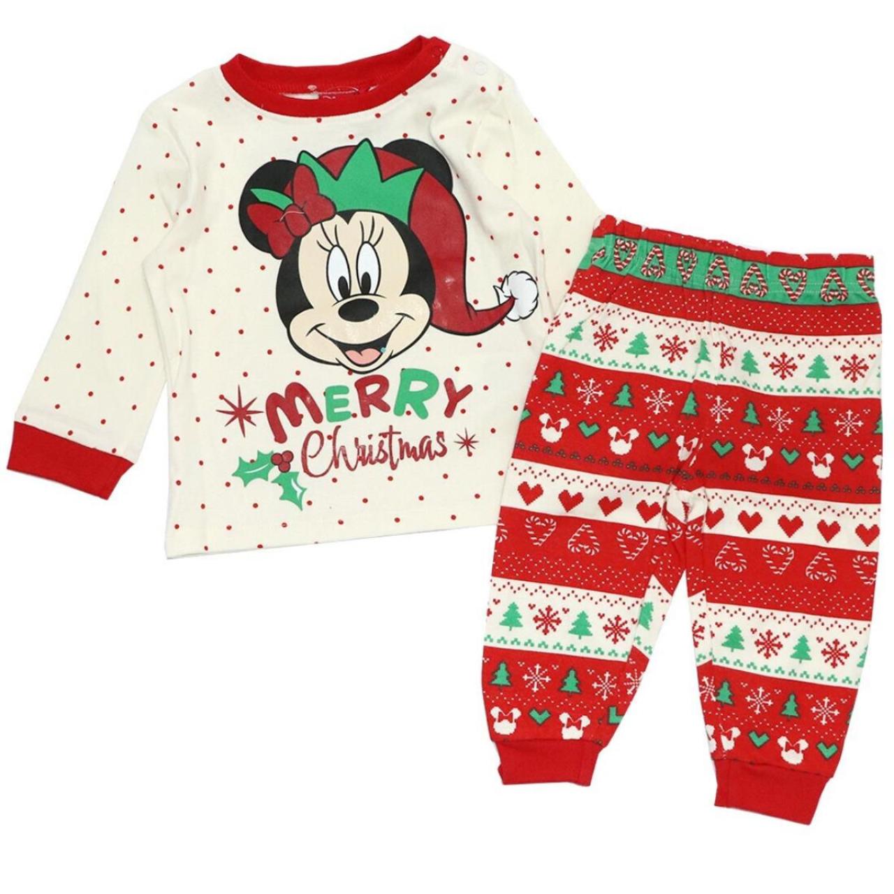 Πιτζάμα μπεμπέ μακό κορίτσι Christmas Minnie Mouse-VH0349-OWHITE