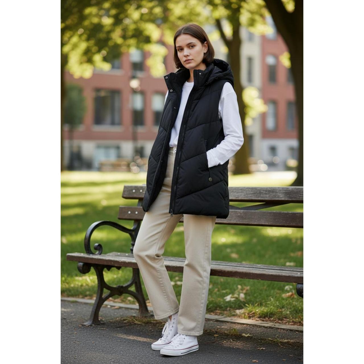 LOSAN Μπουφάν αμάνικο μακρύ κορίτσι Losan-LJGAP0404_24003-BLACK