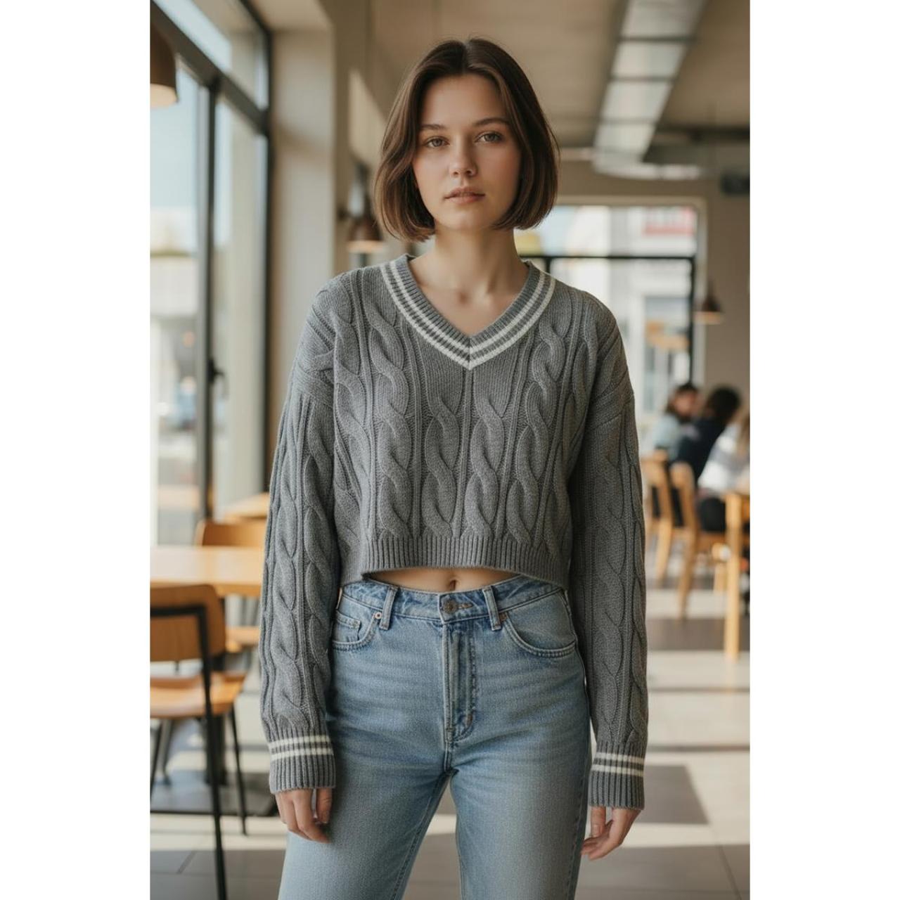 Μπλούζα crop πλεκτή κορίτσι TIFFOSI-10061872-060-Grey