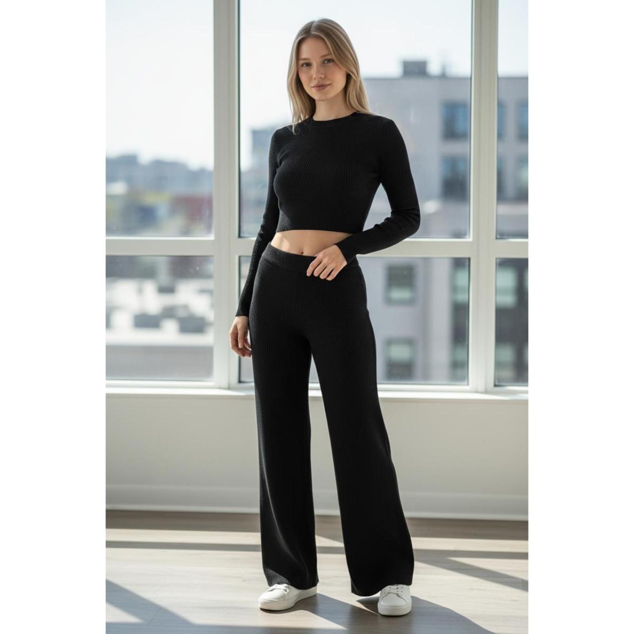 Παντελόνι πλεκτό lurex κορίτσι Tiffosi-10061983-000-Black