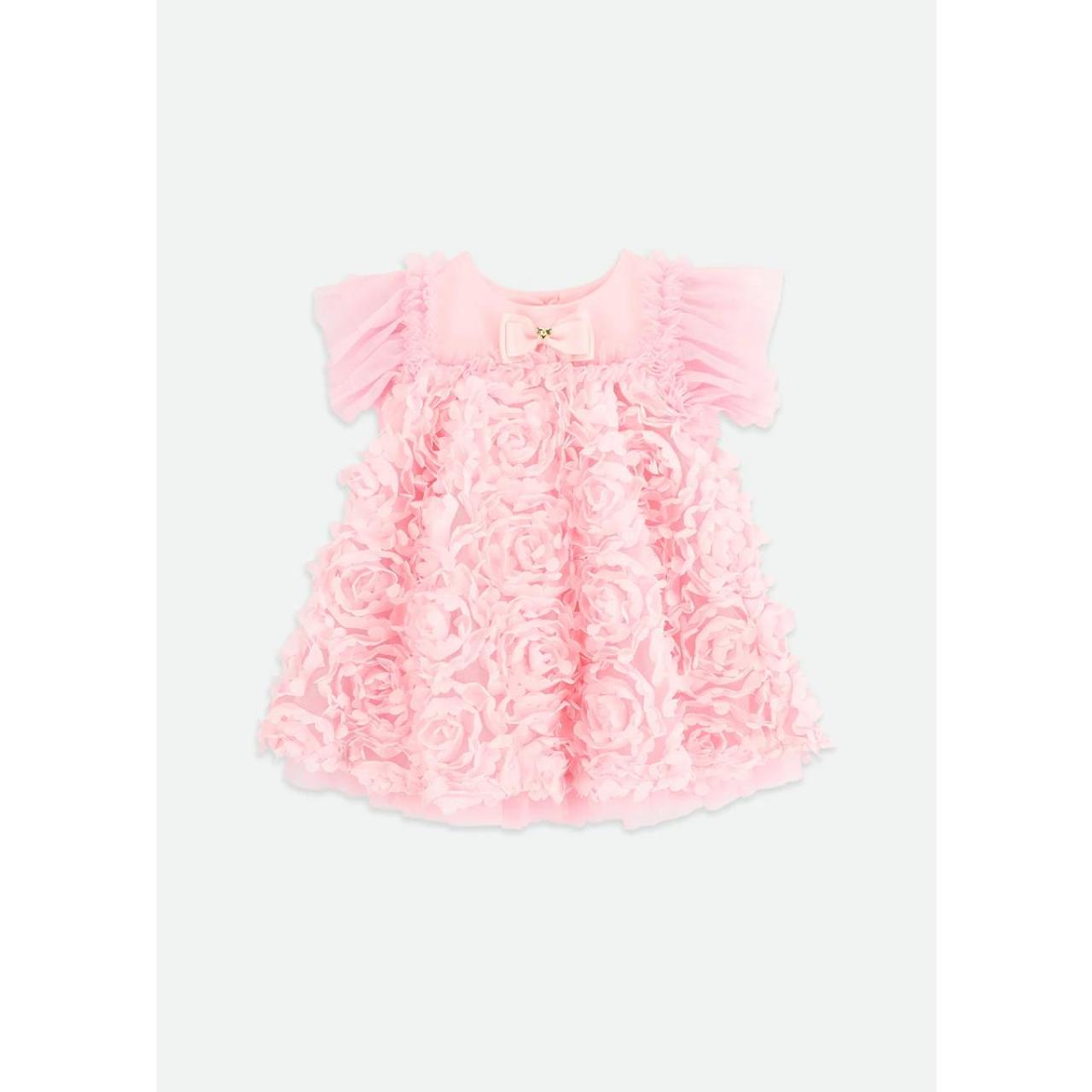 Φόρεμα μπεμπέ τούλι κορίτσι Angel's Face-Pennie 3D Roses Baby Dress-Fairy Pink