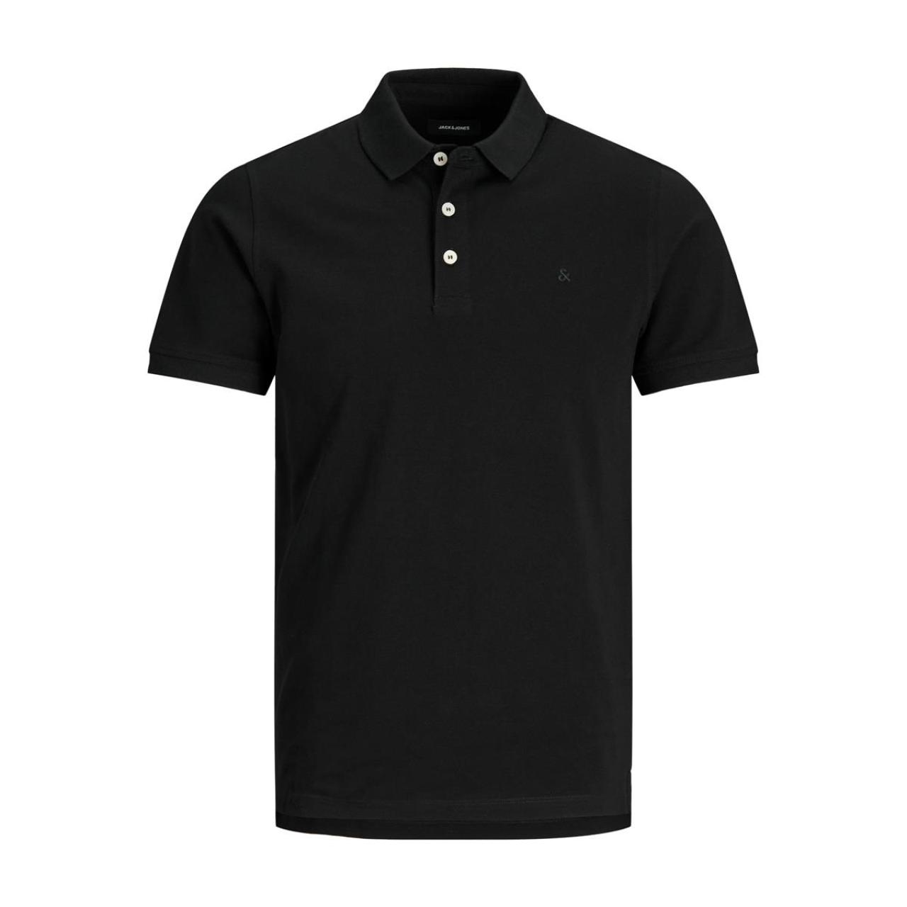 Μπλούζα πικέ πόλο αγόρι Jack & Jones-12268042-Black