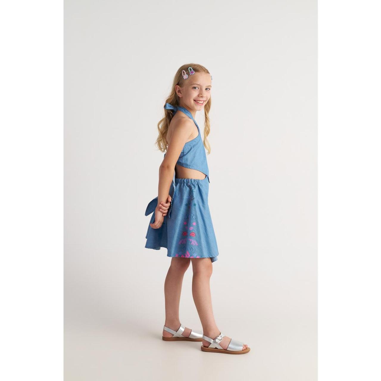 Φόρεμα υφασμάτινο κορίτσι two in a castle-T7188-Blue