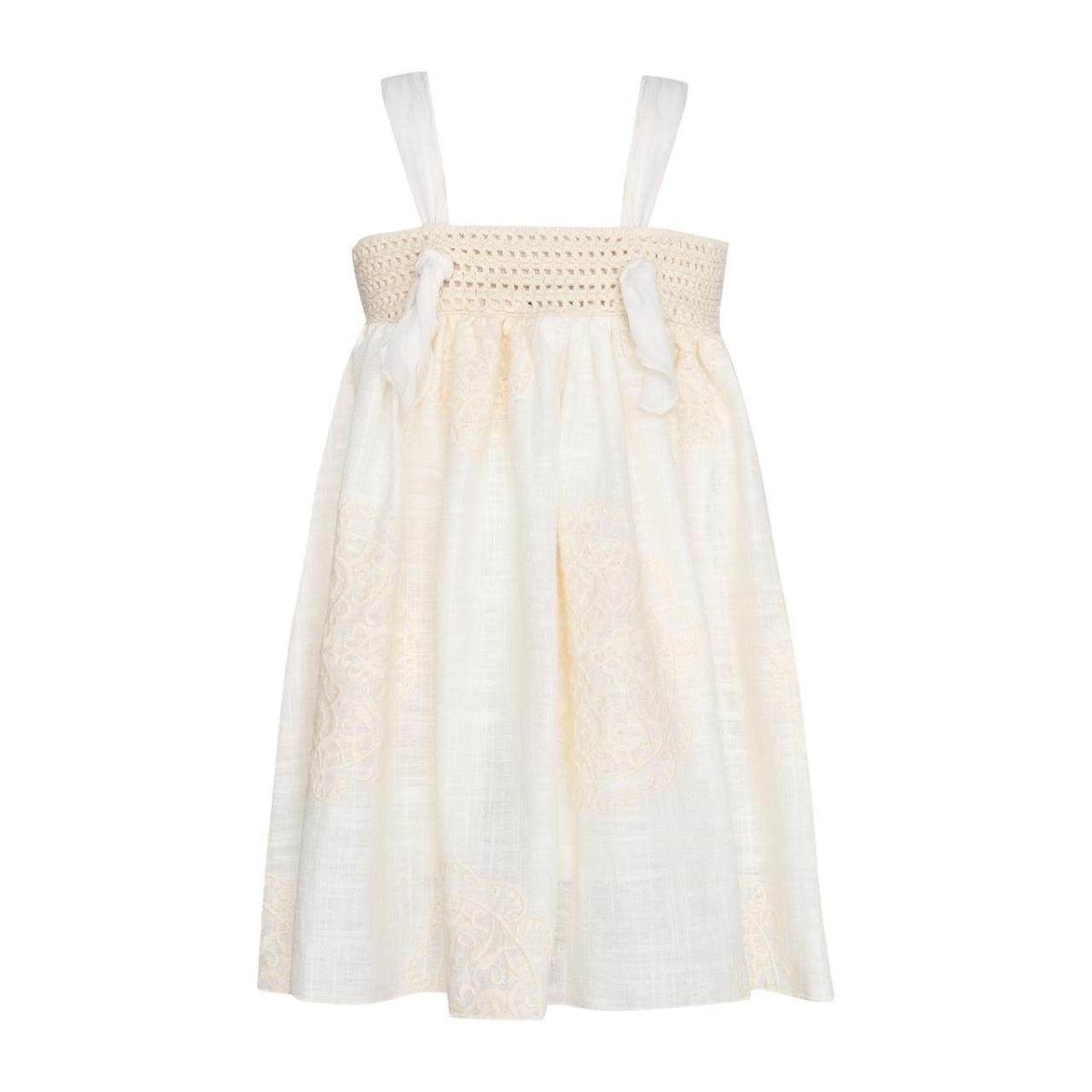 Φόρεμα μπεμπέ λινό κορίτσι two in a castle-T7246-Ecru