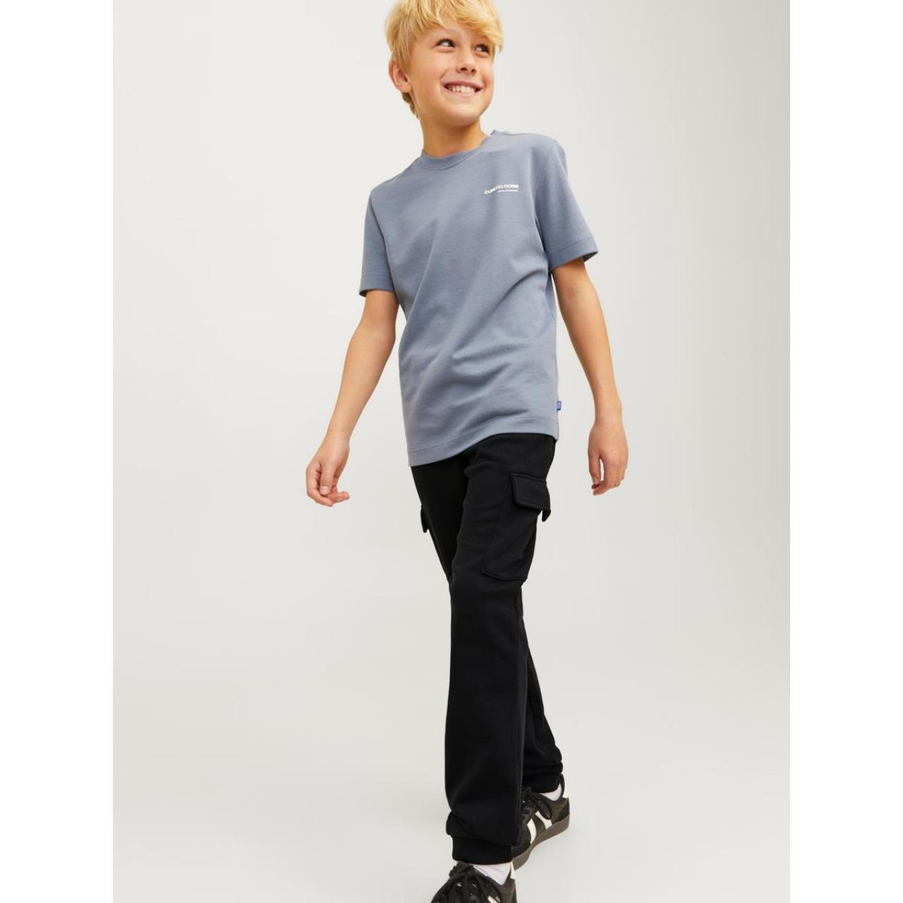 Παντελόνι φούτερ cargo αγόρι Jack & Jones-12254214-Black