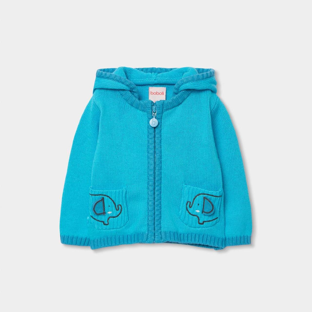 Ζακέτα μπεμπέ πλεκτή αγόρι Boboli-213107-2619-Blue