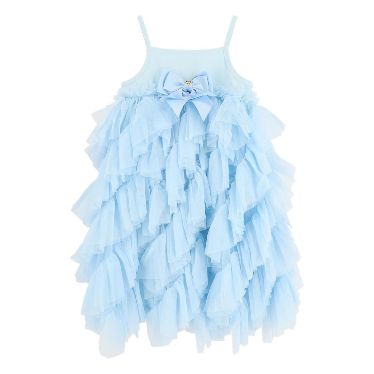 Φόρεμα τούλι κορίτσι Angel's Face-Cascade Waterfall Tulle Strappy Dress-Pale Blue