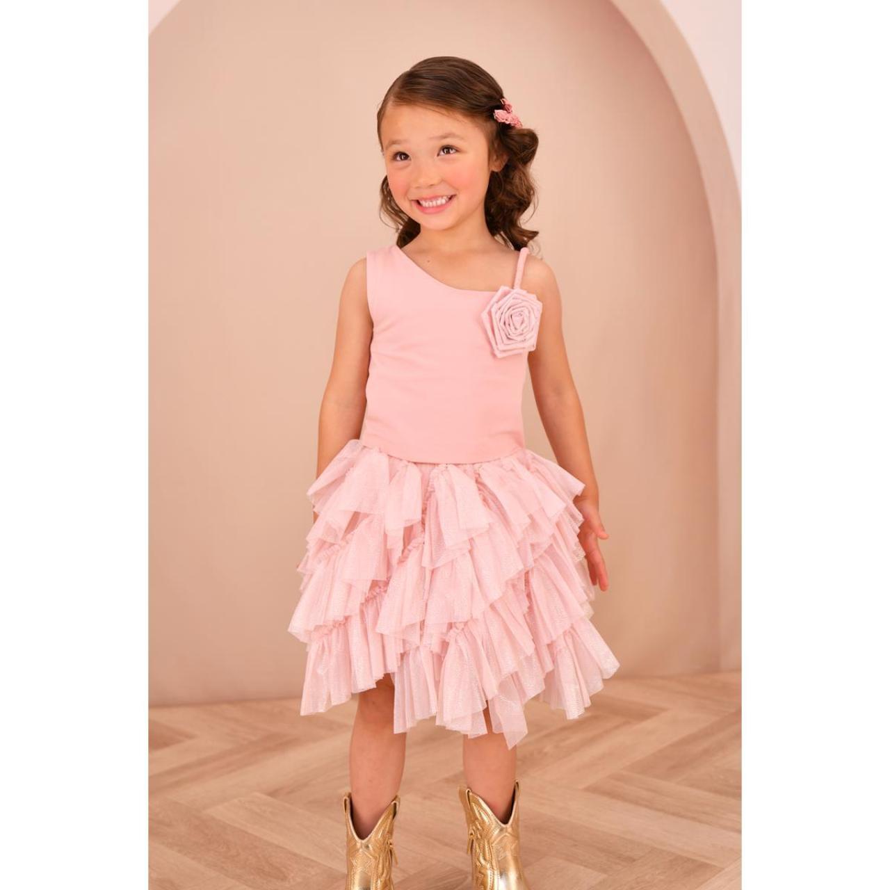 Μπλούζα μακό κορίτσι Angel's Face-Cubist One Shoulder Top-Sweet Blush