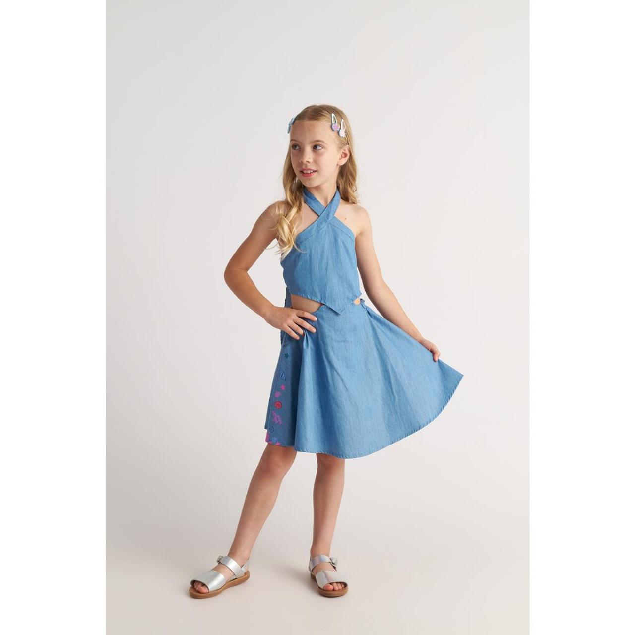 Φόρεμα υφασμάτινο κορίτσι two in a castle-T7188-Blue
